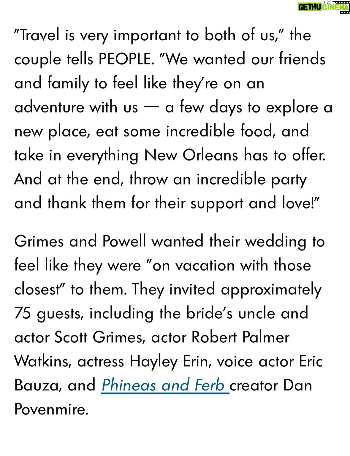 Camryn Grimes - 8.3K Likes - Thank you @people for featuring our wedding and let us brag on all of the lovely details of this incredible day! We’re so grateful to every single person who helped make this happen and will obviously be sharing until you’re all sick of it.

Venue: @thecolumnshotel 
Planner: @michellenorwoodevents 
Photographer: @modavisphotography 
Flowers: @michellewestdesign 
Dress: @kyhabride 
Suit: @annieandnora @houseofgray_ 
Brass band: @kinfolkbrassbandnola