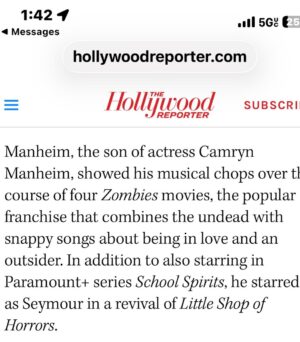 Camryn Manheim Instagram - So…this just happened. There is no one on this planet who could play Flynn Rider better than you Milo. Too proud for words.