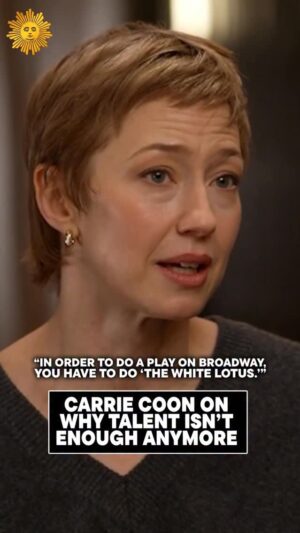 Carrie Coon Instagram - Carrie Coon explains to @jim.axelrod that starring on “The White Lotus” opened doors that hadn’t been available to her before, including a starring role on Broadway.

She says in today’s entertainment industry, high-profile success can be the deciding factor in who gets those opportunities. Watch more of their interview this Sunday.