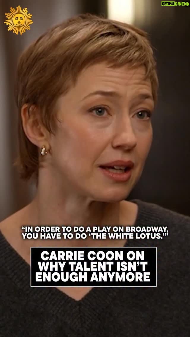 Carrie Coon - 49.5K Likes - Carrie Coon explains to @jim.axelrod that starring on “The White Lotus” opened doors that hadn’t been available to her before, including a starring role on Broadway.

She says in today’s entertainment industry, high-profile success can be the deciding factor in who gets those opportunities. Watch more of their interview this Sunday.