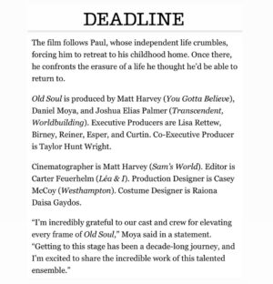 Catherine Curtin Instagram - Very excited to announce that Old Soul, a movie I’ve been dreaming about for ten years, is in the works. I’m in awe of our incredible cast and crew and so grateful to have gotten to work with them. Making this movie has been one of the great joys of my life and I can’t wait to share everyone’s beautiful work with you.