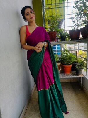 Chandana Gowda Instagram - Wearing @sutaqommunity 

#saree #sareelovstyle😍😘