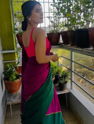Chandana Gowda Instagram - Wearing @sutaqommunity 

#saree #sareelovstyle😍😘