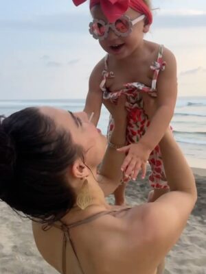 Christina Pascucci Instagram - She’s a vibe 😍 First trip as a family of 4 is in the books! While we were hesitant at first to bring our kids to this destination birthday celebration for one of our dearest friends, it ended up being so fun having them there and also showed us what’s possible as parents. Loving this challenging and joyful dance called parenthood.
