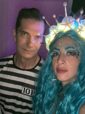 Dana DeLorenzo Instagram - Amphitrite: Goddess of the Sea. Bc I 💙🐬 I 🩵🌊 I 💙changing my eyes from brown to blue. Spent way too long on it but loved wearing it. HUGE thanks to @dastmalchian AKA Werewolf in Charge for throwing one of his best Halloween parties yet!! You crushed it Dave! (And those dance moves) 🖤And thanks to my girl @tania.raymonde for her stellar photography skills and her big scary bush @nathanfillion for the equally stellar 📸 💙🩵
 

#halloween #halloween2025 #costume #amphitrite #goddessofthesea #queenofthesea #eyecandys #saveourocean #dolphinlove #keepbeachesclean 🌊