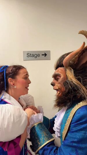 Dani Harmer Instagram - What height difference @chrismcleish91 ??? 🥀
@whitleybaypantomime
#Panto #beautyandthebeast🌹 #whitleybay