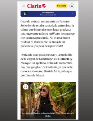 Daniela Mori Instagram - Muchisimas gracias a @fabicataldo_ por esta hermosa nota !! Es sin duda la mas importante de todas las que me hicieron en toda mi carrera !! Gracias a mi prensa y amigo querido @fernandomaldonadopress Gracias de corazón ♥️!! Gracias a mi hija @linda.araico por estar en todos los detalles !!! Gracias a @grupoclarin
