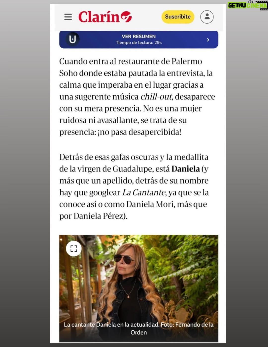Daniela Mori - 3 Likes - Muchisimas gracias a @fabicataldo_ por esta hermosa nota !! Es sin duda la mas importante de todas las que me hicieron en toda mi carrera !! Gracias a mi prensa y amigo querido @fernandomaldonadopress Gracias de corazón ♥️!! Gracias a mi hija @linda.araico por estar en todos los detalles !!! Gracias a @grupoclarin
