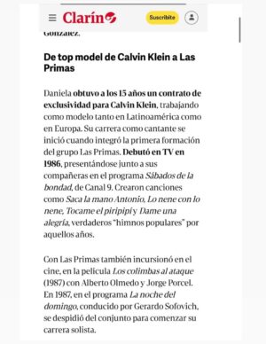 Daniela Mori Instagram - Muchisimas gracias a @fabicataldo_ por esta hermosa nota !! Es sin duda la mas importante de todas las que me hicieron en toda mi carrera !! Gracias a mi prensa y amigo querido @fernandomaldonadopress Gracias de corazón ♥️!! Gracias a mi hija @linda.araico por estar en todos los detalles !!! Gracias a @grupoclarin