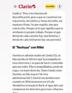 Daniela Mori Instagram - Muchisimas gracias a @fabicataldo_ por esta hermosa nota !! Es sin duda la mas importante de todas las que me hicieron en toda mi carrera !! Gracias a mi prensa y amigo querido @fernandomaldonadopress Gracias de corazón ♥️!! Gracias a mi hija @linda.araico por estar en todos los detalles !!! Gracias a @grupoclarin