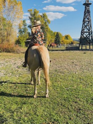DeAnne Stidham Instagram - This photo was taken last week up at the ranch as I rode Mark’s horse, Titan.
I didn’t care whether it would hurt my back or not. I needed to do this — for my heart and my soul to begin to heal.

Titan was gentle and cooperative that day, almost as if he knew. Maybe he did. Maybe he felt that my heart was trying to make it through another day without the love of my life.”
 ✨ Thank heavens for social media assistants who lovingly help me post, as I continue to grieve and heal. 😔✨