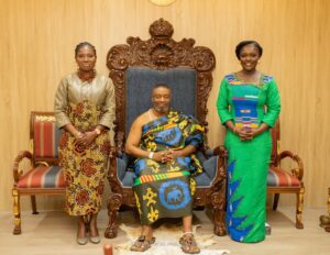 Dentaa Instagram - “If we fail, we have failed generation upon generation and we cannot afford to do that.” — Ga Mantse

I was deeply honoured to accept a kind invitation from King Tackie Teiko Tsuru II, the Ga Mantse, to pay a courtesy visit last week, alongside my Board Chair, Yvonne Abba-Opoku, and Ellen Osei-Opoku of the GUBA team. @yaa.boatemaaaa @yvonneabbaopoku 

I left inspired by the work of his foundation and by the powerful history he shared marking 200 years of peaceful coexistence between the Ga and Ashanti people, following reconciliation after the Katamanso War. It is a milestone I was previously unaware of, yet one that deserves to be preserved, taught, and celebrated.

During our conversation, I proposed educational programmes and creative productions as meaningful ways to honour this legacy and ensure younger generations understand the value of peace, unity, and shared history.

As I continue to say: development is not about people coming back to “help us” it is about collaboration, trade, and sustainable growth.

This remains at the heart of GUBA’s current 2026: from Diaspora to Development and investment.

Grateful for the wisdom, warmth, and vision shared.

@b2_pixel_studios #photos 
@graceluxstyling #stylist 
@sireen_hair #hair 
@Sandra_boateng_22 #outfit