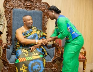 Dentaa Instagram - “If we fail, we have failed generation upon generation and we cannot afford to do that.” — Ga Mantse

I was deeply honoured to accept a kind invitation from King Tackie Teiko Tsuru II, the Ga Mantse, to pay a courtesy visit last week, alongside my Board Chair, Yvonne Abba-Opoku, and Ellen Osei-Opoku of the GUBA team. @yaa.boatemaaaa @yvonneabbaopoku 

I left inspired by the work of his foundation and by the powerful history he shared marking 200 years of peaceful coexistence between the Ga and Ashanti people, following reconciliation after the Katamanso War. It is a milestone I was previously unaware of, yet one that deserves to be preserved, taught, and celebrated.

During our conversation, I proposed educational programmes and creative productions as meaningful ways to honour this legacy and ensure younger generations understand the value of peace, unity, and shared history.

As I continue to say: development is not about people coming back to “help us” it is about collaboration, trade, and sustainable growth.

This remains at the heart of GUBA’s current 2026: from Diaspora to Development and investment.

Grateful for the wisdom, warmth, and vision shared.

@b2_pixel_studios #photos 
@graceluxstyling #stylist 
@sireen_hair #hair 
@Sandra_boateng_22 #outfit