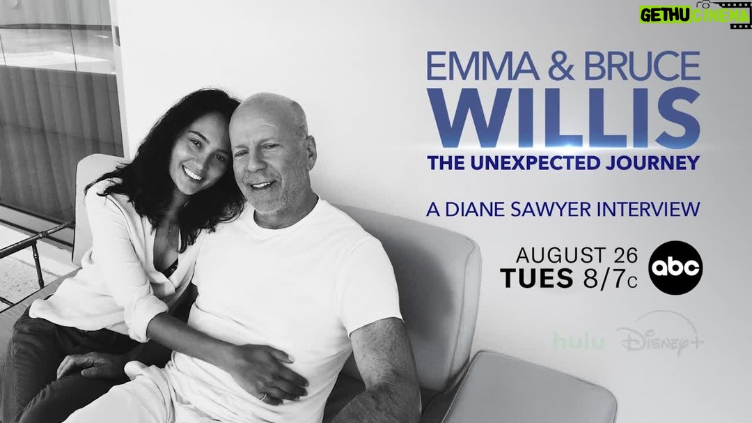 Diane Sawyer - 14.4K Likes - @dianesawyer sits down with @emmahemingwillis, who shares her deeply personal story about the new reality her family faces following Bruce Willis’s frontotemporal dementia diagnosis, and her evolving role as his care partner. 📺 "Emma and Bruce Willis: The Unexpected Journey – A Diane Sawyer Special" airs August 26 at 8PM ET on ABC.
