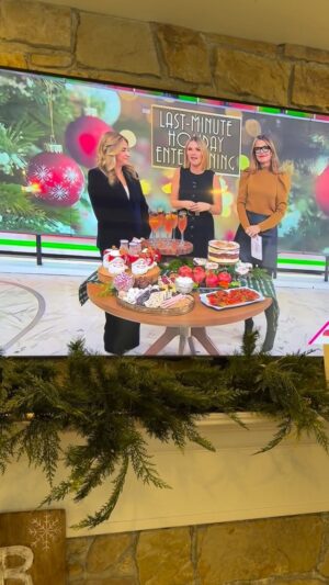 Dina Deleasa Instagram - Last Minute Holiday Hosting with @jennaandfriends 
Then hopping over to the @onnewjersey network for more holiday fun with In the Mix!

It is rare that I get to watch my own segments on the Today Show because they are usually live and in the moment. To be honest, watching yourself is a bit like nails on a chalkboard type vibe, haha! However, I am very grateful. In between throwing in laundry, dinner in the crockpot, and checking strep throat fever status, I was able to sit back and watch the results of some many years of work. Years Of showing up and making sure I am working hard and being kind. Never taking advantage even if I am being taken advantage of. Trying to honor relationships, even if they are not honored in return.

To be honest, most days I am unsure, trying to not succumb to hustle or influencer culture. But to show up enough to encourage those who happen to cross my path. Let them know that perfect is not where it’s at, home is more than where the heart is, it’s your ministry. The foundation you are laying with your friends and family is worth so much more than any other “platform.”

Some days I am on the TV screen, but most days I am in the carpool line, the grocery store, and complaining that I seem to be the ONLY person who can take anything up the stairs (why?!). Most of the time I am not quite sure what I am doing besides walking through a door I am praying God has opened. I do not know the full picture, and I do not know what the coming months bring. Which really can drive me NUTS sometimes. I will say I am learning to pump the brakes on that, and leaning into the promise that He holds the future. And while it may not always be how I pictured it, or want it to happen, it is still His best for me.

Hang in there everyone and enjoy the holiday season! And seriously, try to slow down and drink some hot chocolate. You can comment “hosting” below and I will send you the links to the recipes on dishitgirl.com