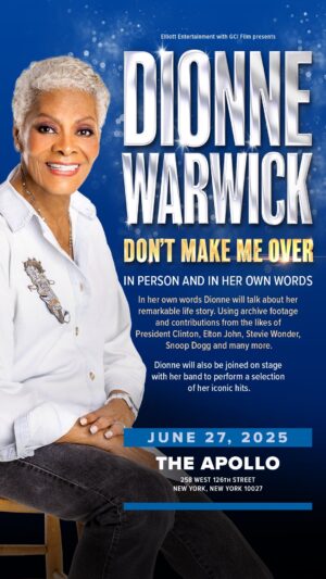 Dionne Warwick Instagram - Join me at the @apollotheater June 27th. I’ll be “spilling tea” (as you all would say), singing and everything in between. 🥰 You won’t want to miss it. Get your tickets early!

🔗 Link in bio