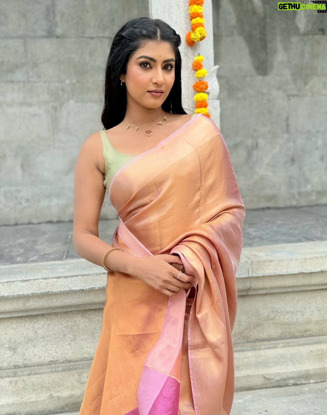 Divya Suresh - 9.9K Likes - Six yards of pure grace 🌸 

.

.#DS #divyasuresh #saree #traditional