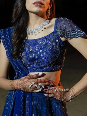 Dixita Patel Instagram - Alexa, play main character energy for dulhe ki behen 😮‍🔥💃
.
.
#whatiwore at my Brother’s #reception 
.
.
.
Outfit - @ranisabysonaljain 🦋
Jewellery- @ishhaara ✨
Press on nails - @pressique._ 💅