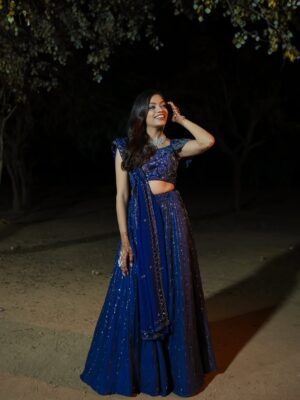 Dixita Patel Instagram - Alexa, play main character energy for dulhe ki behen 😮‍🔥💃
.
.
#whatiwore at my Brother’s #reception 
.
.
.
Outfit - @ranisabysonaljain 🦋
Jewellery- @ishhaara ✨
Press on nails - @pressique._ 💅