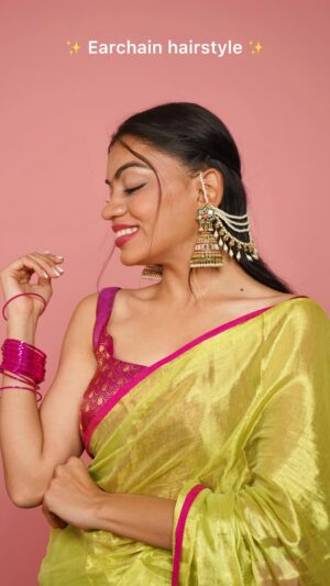 Dixita Patel Instagram - Quick earchain hairstyle š¤š»šø
.
.
.
.
Earrings - @97pehnava_jewels
.
.
.
#hairstyle #hair #hairstyles #hairgoals #earchain #festive #ethnic #festivevibes⨠#hairinspo #trending #viral #hairlove #braid #braidinspo #braids #earchains