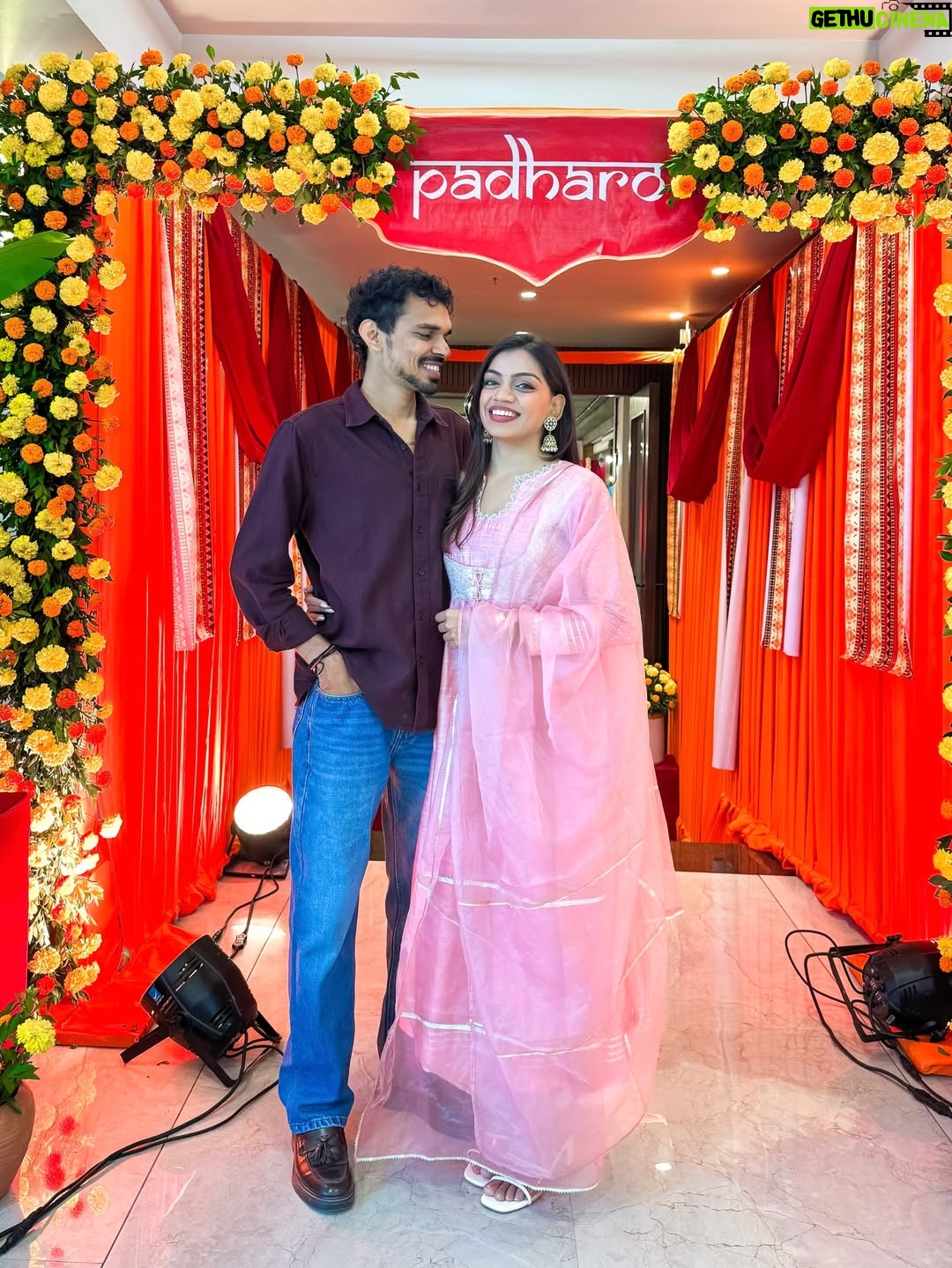 Dixita Patel - 18.4K Likes - First wedding as fiancés and suddenly everything feels extra special 🥹💍🫶
.
.
.
First saree look - @houseofbaisa_jaipur 
Black saree - I made it from scratch 
Red set - @deepak_tailor_gk 
Pastel Pink anarkali - @labelratan
.
.
#wedding #couple #indianwedding #shaadi #couples