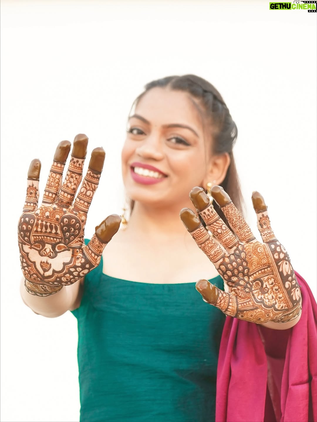 Dixita Patel - 9.1K Likes - All set for BHAI KI SHAADI 🧿❤️✨
.
.
Mehendi - @_mehendibyaarti 
Suit - @labelratan 💕
Earrings - @alittleextra.co.in 
.

.
.
#bhaikishaadi #shaadi #mehendi #mehendiart #mehendidesign #bhaibehen #shaadiseason #shaadimagic #mehendioutfit