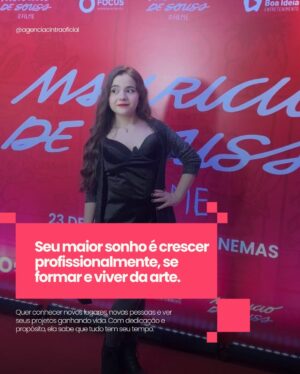 Duda Batista Instagram - A trajetória da Duda Batista é sobre talento, sensibilidade e a coragem de seguir acreditando: mesmo tão pequena, ela já sabia que a arte era o seu caminho.

Dos primeiros testes aos grandes palcos, ela cresceu com a Cintra e transformou cada oportunidade em história, entrega e verdade.

Hoje, Duda segue construindo sua carreira com dedicação, fé e o brilho de quem nasceu para a arte.

Ser Cintra é isso: caminhar junto e transformar potencial em história. 💜

#atrizbrasileira #AgenciaCintra