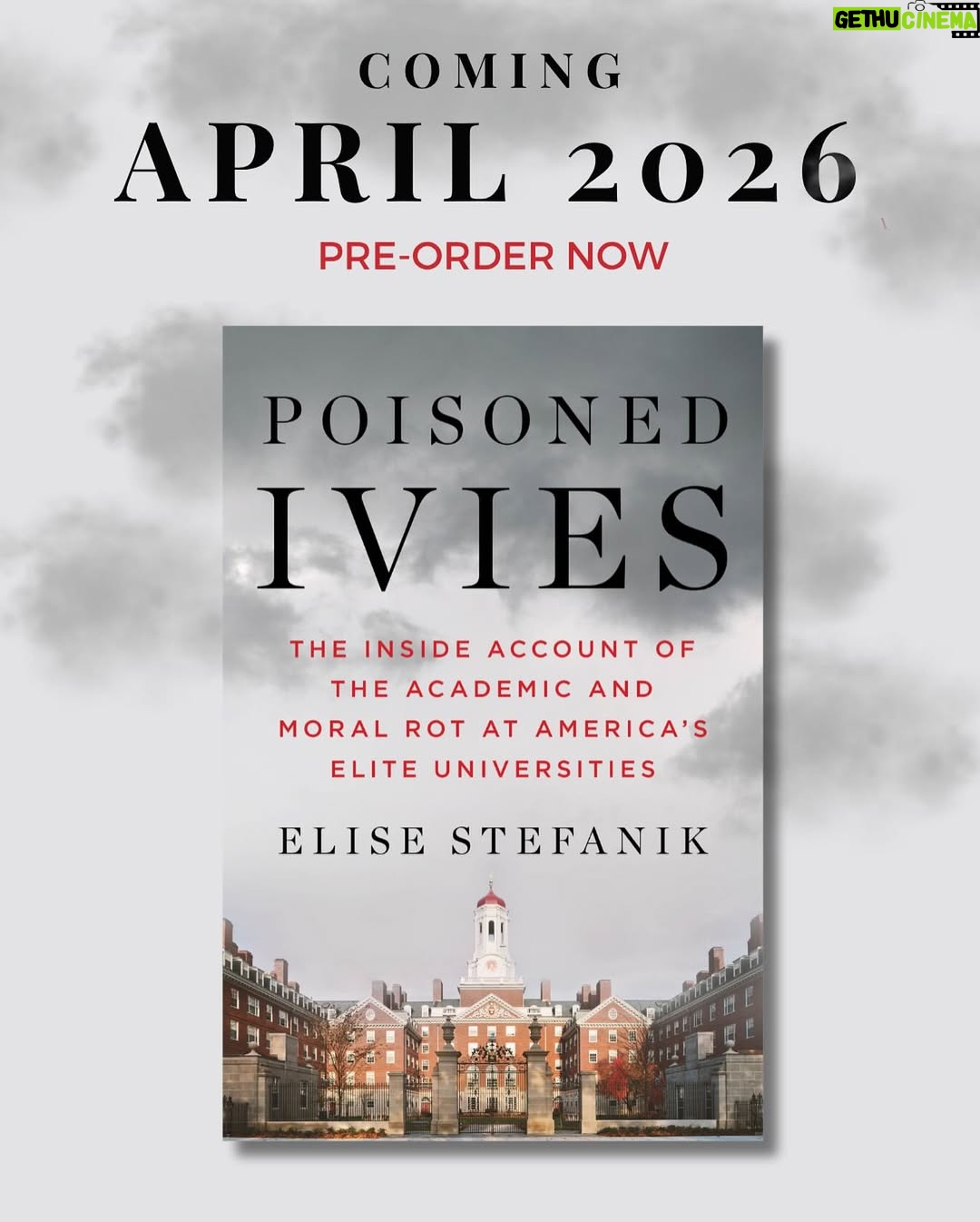 Elise Stefanik - 1.3K Likes - ✨✨ Excited to announce that my first book, Poisoned Ivies, will be published by Threshold Books @simonandschuster in April 2026! ✨✨ 

Pre-order your copy today! https://bit.ly/PoisonedIvies