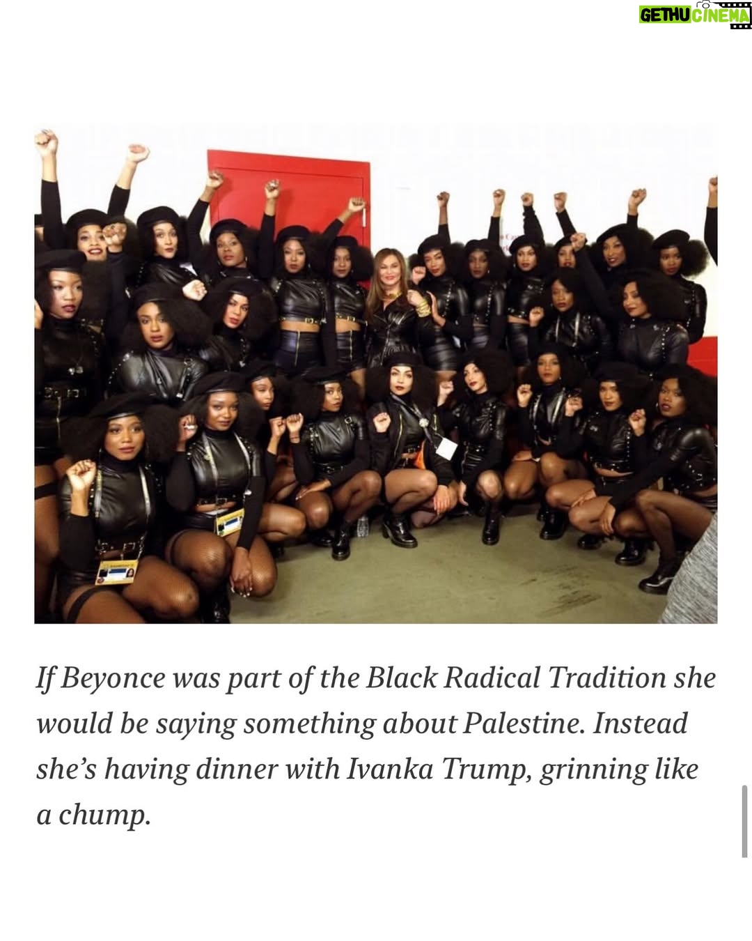 Emma Dabiri - 4.2K Likes - New essay up on Substack! Blonde Ambition; Beyonce: Bellwether / Horseman of the Apocalypse. 

“Race blind” until the #BlackLivesMatter Movement was safely established, in an interview over a decade ago with the repellent Piers Morgan, when asked about experiencing racism, #Beyonce replied “I don’t think people think about my race. I think they look at me as an entertainer and a musician and I’m very happy about that because that’s how I look at people. It’s not about color and race” LOL. Ok sis. Yet as soon as it became commercially expedient, Bey was suddenly and vocally Unapologetically Black™. Yet even that charade was contradictory, confused at best, Psy Ops at worst….

“Beyonce was not putting herself on the line with her use Black Power imagery, it was a calculated move, made at the right time, just as her segue into the visuals of Cowboy Carter preceded the movement towards MAGA alignment”. Link to full article in stories !