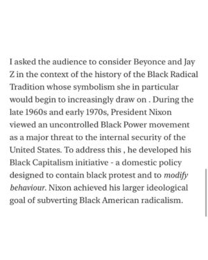 Emma Dabiri Instagram - New essay up on Substack! Blonde Ambition; Beyonce: Bellwether / Horseman of the Apocalypse. 

“Race blind” until the #BlackLivesMatter Movement was safely established, in an interview over a decade ago with the repellent Piers Morgan, when asked about experiencing racism, #Beyonce replied “I don’t think people think about my race. I think they look at me as an entertainer and a musician and I’m very happy about that because that’s how I look at people. It’s not about color and race” LOL. Ok sis. Yet as soon as it became commercially expedient, Bey was suddenly and vocally Unapologetically Black™. Yet even that charade was contradictory, confused at best, Psy Ops at worst….

“Beyonce was not putting herself on the line with her use Black Power imagery, it was a calculated move, made at the right time, just as her segue into the visuals of Cowboy Carter preceded the movement towards MAGA alignment”. Link to full article in stories !