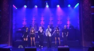 Emmalyn Estrada Instagram - Had to repost this one. Thanks @simonebattlefann for reminding me of this incredible exiting moment. @pitbull was one of the kindest most fun people we had the pleasure of working with. Love you always my @grl ‘s @oppenpaulavan @natashaslayton @emmalynestrada and our lovely @simonebattle