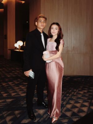 Eyka Farhana Instagram - First wedding date with my husband 🩷✨ 
Congrats Nicole & Aidi! You guys are a perfect match. May your love grow stronger forever and may your marriage be filled with everlasting love and happiness. 

In my custom made by @merahjambuofficial_ 🤍 I told Hana I wanted something simple but sweet, and she truly made it happen. Thank you for making my dress look so sweet ✨
