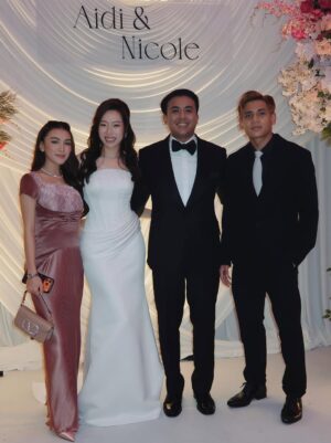 Eyka Farhana Instagram - First wedding date with my husband 🩷✨ 
Congrats Nicole & Aidi! You guys are a perfect match. May your love grow stronger forever and may your marriage be filled with everlasting love and happiness. 

In my custom made by @merahjambuofficial_ 🤍 I told Hana I wanted something simple but sweet, and she truly made it happen. Thank you for making my dress look so sweet ✨