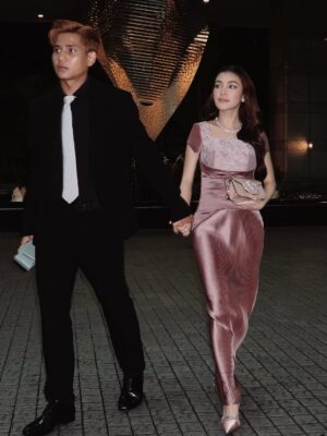 Eyka Farhana Instagram - First wedding date with my husband 🩷✨ 
Congrats Nicole & Aidi! You guys are a perfect match. May your love grow stronger forever and may your marriage be filled with everlasting love and happiness. 

In my custom made by @merahjambuofficial_ 🤍 I told Hana I wanted something simple but sweet, and she truly made it happen. Thank you for making my dress look so sweet ✨