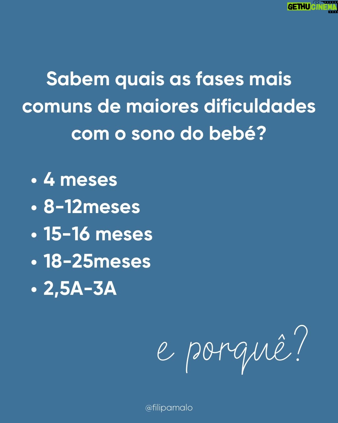 Filipa Maló Franco - 1.1K Likes - “É falta de rotina”
“É associação mama/sono”
“É associação ao colo”
“É falta de autonomia”
“É dependência”

É sempre “alguma coisa” mas o que é certo é que quase todos os bebés passam por estas fases, o sono raramente é linear nos primeiros 3 anos de vida e ao longo da primeira infância é esperado uma necessidade de presença, medos e outras questões que o influenciam. 

Para mim parece-me óbvio que em qualquer área do desenvolvimento, importa sempre perceber que se há um padrão que se identifica e se muitos bebés e crianças passam pelas mesmas questões e dificuldades, teremos que as compreender e não, batalhar contra elas. Contudo, sinto todos os dias que com o sono dos bebés estamos frequentemente a m campos de batalha. Perco a conta às vezes que os pais me chegam, frustrados, exaustos, até desesperados porque vivem em torno do sono dos seus filhos, cumprem rotinas e horários ao segundo, tentam que os filhos não precisem deles e que mesmo assim, os bebés não dormem como eles imaginam q deviam dormir.

Inclusivamente, na @clinicafilipamalofranco tenho uma equipa de sete profissionais especializadas em sono pediátrico e perinatal e as queixas são SEMPRE as mesmas. Também a idade de pedido de ajuda, tende a seguir um padrão, isto porque, são momentos de grandes alterações e necessidades que se compreendem e identificam na maioria dos bebés e crianças pequenas.

Também, parece-me óbvio que se fosse sempre tão fácil aplicar planos, rotinas e se a questão dependesse da “autonomia” o sono dos bebés não estaria em problema ascendente. A verdade é que há umas gerações atrás, com menos regras e especialistas, os bebés dormiam melhor. E melhor não significa mais tempo seguido. Há uns 50 anos para cá tudo mudou, e um dia explico-vos porquê.

Contudo, não me canso de dizer: o sono do bebé não é comportamental. É o resultado do seu desenvolvimento e necessidades emocionais e de vinculação. É fluido. Altera-se com o que acontece durante o dia. Tem fases. E é com segurança que digo que ajudo muitas famílias, com resultados, respeitando as necessidades dos bebés. É possível… e a minha profissão ensinou-me que o comportamento reage sempre a uma emoção e necessidade.