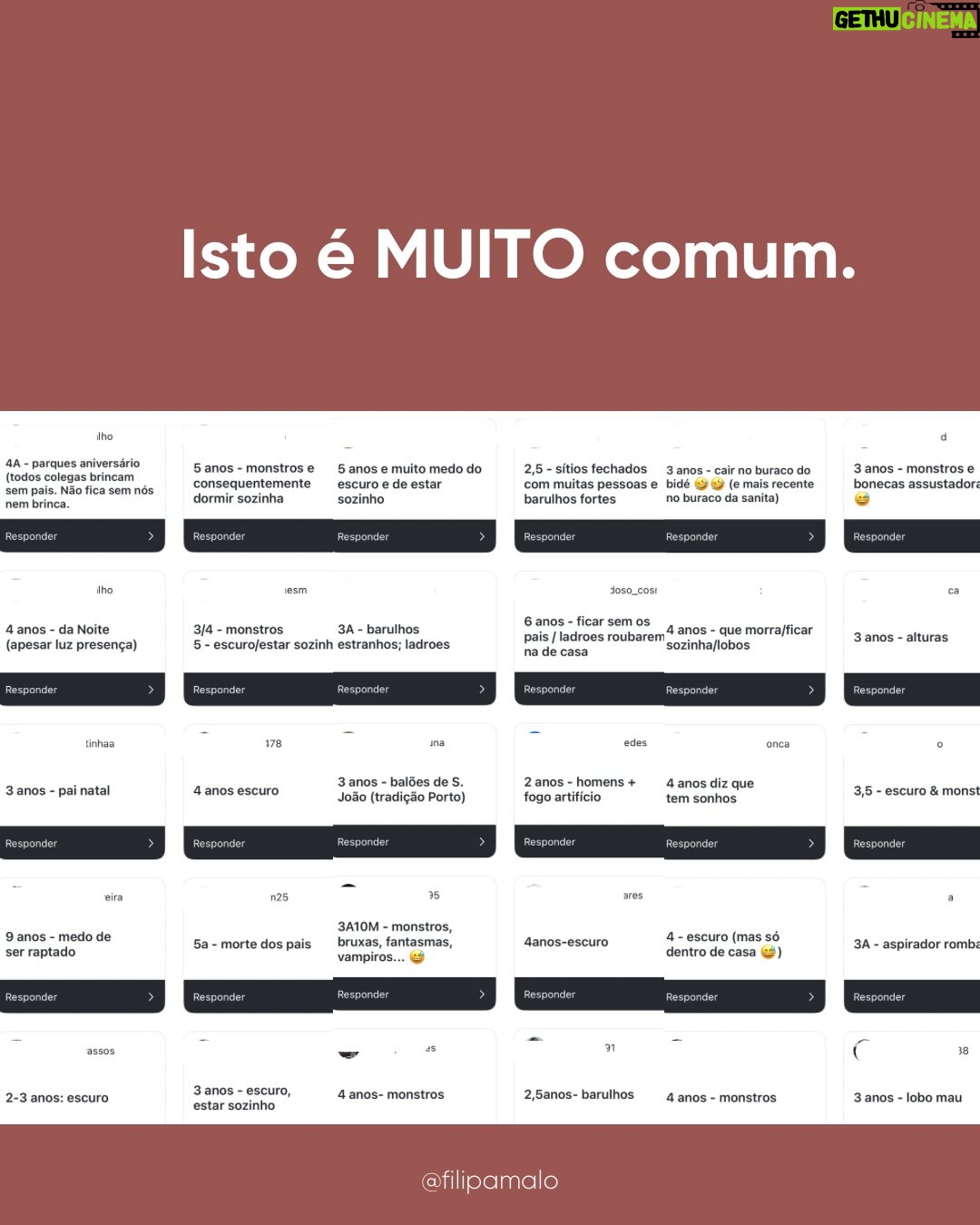 Filipa Maló Franco - 1.4K Likes - Vamos compreender os medos ao longo da primeira infância?

Neste post tentei relacionar duas perguntas muito frequentes: os medos e a sua relação com o sono noturno.

A criança é um mundo. E sempre que trabalhamos algo dentro dela, temos de a conhecer, compreender à luz do desenvolvimento emocional e relacional. Tudo o que a envolve e a sua história. Sendo certo que um medo não se supera porque o adulto quer, ou porque parece tão disparatado que dizer que “não é preciso ter medo” magicamente resolve. É na incompreensão que tudo se amplifica, e o que vejo frequentemente em consulta, são medos não traduzidos e acima de tudo, não compreendidos.

Fez-vos sentido?