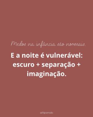 Filipa Maló Franco Instagram - Vamos compreender os medos ao longo da primeira infância?

Neste post tentei relacionar duas perguntas muito frequentes: os medos e a sua relação com o sono noturno.

A criança é um mundo. E sempre que trabalhamos algo dentro dela, temos de a conhecer, compreender à luz do desenvolvimento emocional e relacional. Tudo o que a envolve e a sua história. Sendo certo que um medo não se supera porque o adulto quer, ou porque parece tão disparatado que dizer que “não é preciso ter medo” magicamente resolve. É na incompreensão que tudo se amplifica, e o que vejo frequentemente em consulta, são medos não traduzidos e acima de tudo, não compreendidos.

Fez-vos sentido?