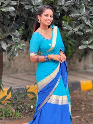 Ganga Gowda Instagram - 🥀✨
Follow🦋 @gowdthi_2515 
Saare and jewels from- @ayra_designer_studio_