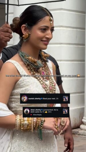 Gargee Nandy Instagram - Thabk you @suniel.shetty sir and @ahan.shetty hum sabh first day first show jayenge! All the best to you☺️

#viralreels #gargee #fyp #border2