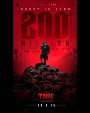 Geetu Mohandas Instagram - 200 Million  Views 📈

5.5 Million  Likes ❤️

24 HOURS OF UNBRIDLED CHAOS🔥🔥🔥

DADDY IS HOME!

Toxic: A Fairy Tale for Grown-Ups in cinemas worldwide on 19-03-2026

#DaddyIsHome #ToxicTheMovie

@thenameisyash
@nayanthara
@iamhumaq @kiaraaliaadvani @rukmini_vasanth @tarasutaria @geetu_mohandas @ravibasrur @editorujwalk @crowsnestproject @mohanbkeremohan @jjlocoperry @anbariv_action_director
@jaikastunts @amritsingh099 @kvn.productions #MonsterMindCreations  @Toxic_themovie

[ Rajeev Ravi, Sandeep G Sharma, Sandeep Sadashiva, Prashant Dileep Hardikar, Kunal Sharma ]