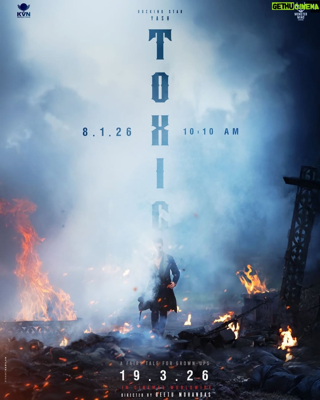 Geetu Mohandas - 610.5K Likes - Revealing the ONE they warned you about.
10:10 AM | 08-01-2026
#ToxicTheMovie

#TOXIC #TOXIConMarch19th

@thenameisyash
@nayanthara
@iamhumaq @kiaraaliaadvani @rukmini_vasanth @tarasutaria @geetu_mohandas @ravibasrur @editorujwalk @crowsnestproject @mohanbkeremohan @jjlocoperry @anbariv_action_director
@jaikastunts @amritsingh099 @kvn.productions #MonsterMindCreations  @Toxic_themovie

[ Rajeev Ravi, Sandeep G Sharma, Sandeep Sadashiva, Prashant Dileep Hardikar, Kunal Sharma ]