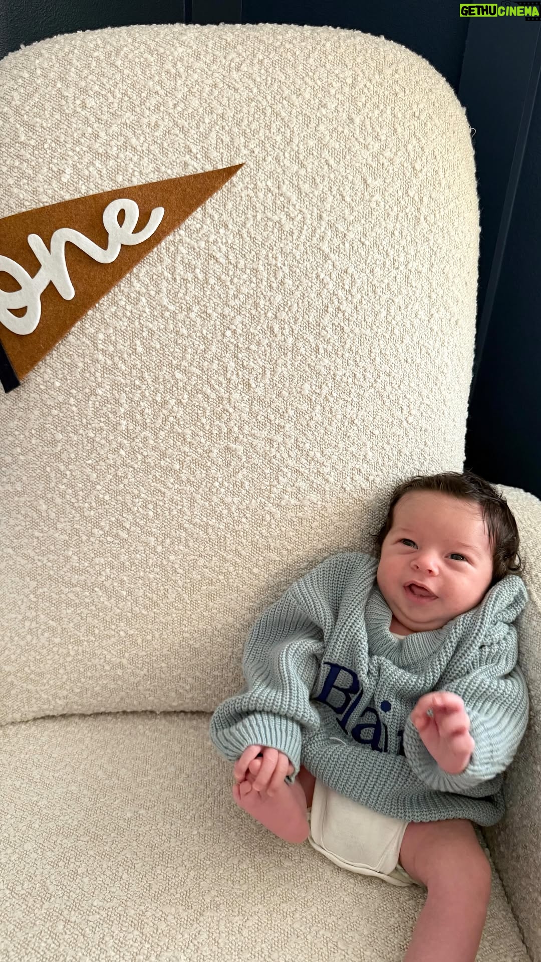 Geles Rodriguez - 821 Likes - & just like that a month has gone by, can’t believe Blaine is one month old already, he loves being cuddled by his mommy and obsessed with staring at his dad. He is already finding his little voice and thinks he’s a big boy and can pick up his little head on his own. He still loves a good 3am party but is finally sleeping longer than four hours at nights, with bath time as his favorite time of day. Happy one month baby Blaine 🤍