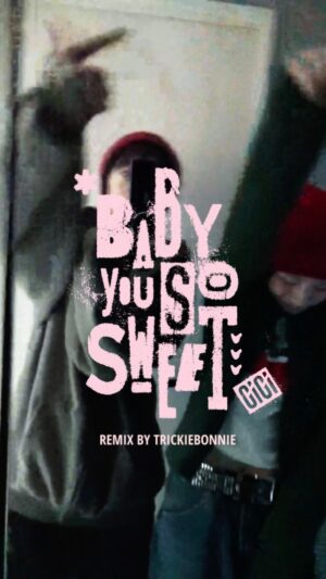Gigi Cheung Instagram - 準備好瘋狂嘅聖誕派對未 
一齊bounce like 七彩啫喱

《BABY YOU SO SWEET》
REMIX BY TRICKIEBONNIE

MIXING | @daishin___927 
DOP |  @sabrinasa 
——————————————
只想跟你糾纏
不管感覺有些錯
今晚跟你失眠
呼吸間闖了某些禍
Call me when it’s late night
講不出的衝動讓我
如甜品般負荷

I don’t wanna lie 
捉緊你的手煮七彩嘅啫喱
買多啲白酒 今晚也不會嘥
朝早起身知你好想要菠蘿包
Spanish latte 裏面好多煉奶

這晚夜節奏會變慢
床邊的光發現太絢爛
對着你我沒法裝扮

漆黑中 不需再修飾 本性只想放飛
今晚發生的 聽朝不需說起
親暱裏不感枯燥
珍惜每分的擁抱
分析你心的深奧
擔心也道別退路
Tell me you love me但不敢相比
I don’t know how to 釐清這傷悲
活着在夢幻是離心的
跟你的感覺像綠野仙蹤

Baby you so sweet 與你做甚麼都可以 
(只要一起　想入非非)
心跳在變速　在遇見你開始 
(與你一起　無人可比)

大家覺得值唔值得出？
