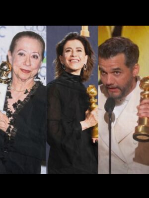 Giovanna Antonelli Instagram - Que momento lindo pro Brasil e pro audiovisual brasileiro! Depois de 27 anos, o Golden Globes, de melhor filme e com Wagner levando o prêmio de melhor ator, um ano depois de Fernanda! 🇧🇷✨
Um reconhecimento que fala da expansão do nosso cinema, da força das nossas histórias e do talento que atravessa fronteiras.
O audiovisual brasileiro cresce, se reinventa e ocupa, cada vez mais, o lugar que merece no mundo. 🎬💛