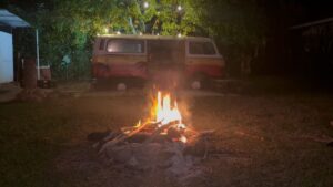 Hannah Spearritt Instagram - Cantina del Rio hotel in Barú for birthday celebrations 🥳…. The VW camper turned BBQ may be one of the coolest things I’ve seen! High tide brought the river right in the next day and then the lightning added to the fun! ⚡️Thank you again Leanne and Wayne! 💗💗💗😊
