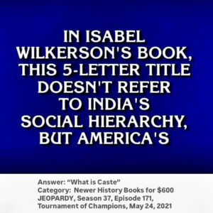 Isabel Wilkerson Instagram - Five years ago today, with the world on lockdown and political upheaval here at home, Caste: The Origins of Our Discontents came onto the public stage and managed to find a way into your hearts. It has been the honor of a lifetime to see my second-born book embraced so widely by you.
On this day, no bookstores or libraries were open. You found the book anyway, in part because it helped to explain what had defied explanation, training a searchlight on the ruptures we have inherited as a nation.

It seemed that, after a decade of research, this was the exact moment it was intended to come into the world. You, the readers, kept it on The New York Times bestsellers list for a total of 79 weeks in hardcover and paperback, making it No. 1 in Nov. 2020. 

Thank you to every person who turned the pages of this book, who posted on social, who waited on library holds, who read it for book club, gave it to friends, family and co-workers and allowed this history to shape how you see the world. 
Thank you for recognizing that caste is not theoretical, but is, in fact, built into the foundation of our country. It is playing out before our eyes as we observe divisions that strain comprehension until you look at the x-ray that caste provides us. As many of you have said, once you see it, you can’t unsee it.
It took decades of synthesis to produce Caste. I did not merely research it as a concept, I inhaled and inhabited it. The book was both historical excavation and prophecy, and so much of what was contained within its pages has heartbreakingly come to pass.
Anyone who has read Caste likely already knows why things around us are unfolding as they are. There could be no more urgent a time to understand the origins of our discontents as we seek to find ways to move forward.
The message of Caste is about love more than anything — love within oneself to emanate to the rest of our species, no matter the rung and role society casts us in. 
I am more certain than ever, that, if our species could find a way to transcend these manufactured divisions, a world without caste would set everyone free.
——
Scroll to the end to see a few of the “pinch me” moments in the rollout of this book.