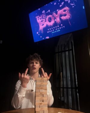 Isabella Crovetti Instagram - Grateful I got to watch the show’s filming come to a close. Love u cam I’m incredibly proud of u❤️ @cameroncrovetti 

#theboys #wrapparty #party #amazonprime #ryan #ryantheboys #homelander #atrain #theboyshomelander #ryan #siblings #theboysamazon
