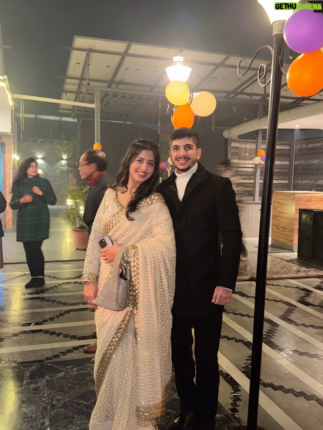 Jagriti Pahwa - 148.2K Likes - Golden night with Golden Flames 🔥 & our Golden play button❤️
.
 .
.
#lohricelebration #jagritipahwa #whitesaree