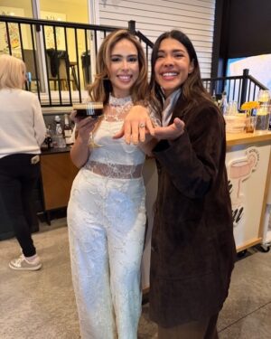 Janelle Marie Instagram - My heart hasn’t touched the ground since Thanksgiving. ☁️💍
We got engaged… and last night NYC/NJ wrapped us in even more love. I’m still emotional from celebrating with family and friends who feel like home.
And a special thank you to my sister-in-law — she thought of every detail and made the night unforgettable. @the.traveling.d 
Cloud nine doesn’t even begin to cover it. 🤍✨ Let the wedding planning begin. #bridetobe