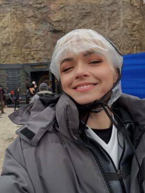 Jess Bush Instagram - BTS from ep 5 THROUGH THE LENS OF TIME featuring us in the quarry where it was really effing cold and we all lost our minds just a little bit but mostly in a fun way